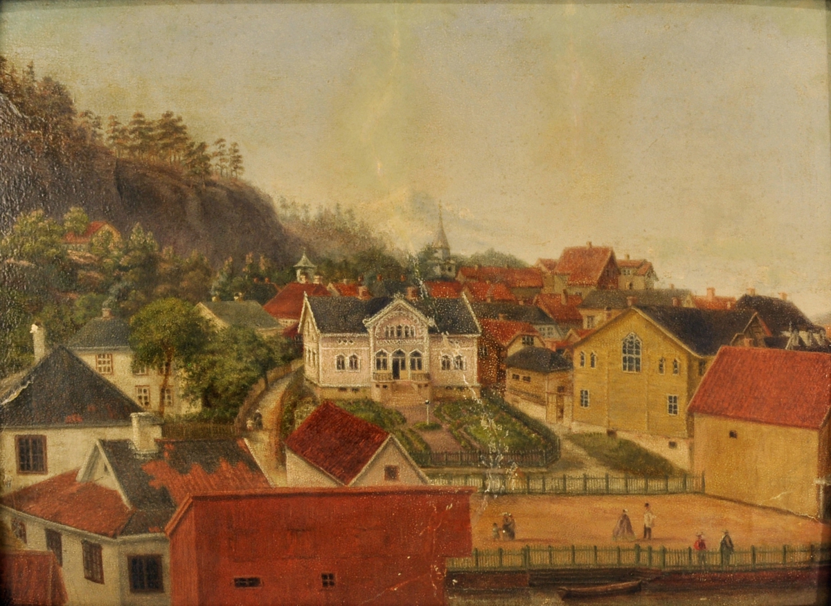 Utsikt mot Biørnegården (nå Rådhus) i Kragerø