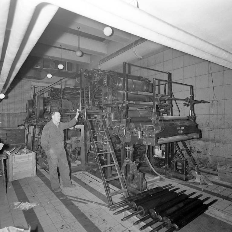 Enligt notering: "Gamla pressen i källaren monteras ned för norsk räkning 31/1 1961".