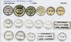 Stempelkatalog 2830 Raufoss (Raufossen), Vestre Toten, Oppla