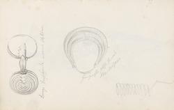 Brillespenne, hårsmykke og spiralarmbånd fra bronsealderen, 