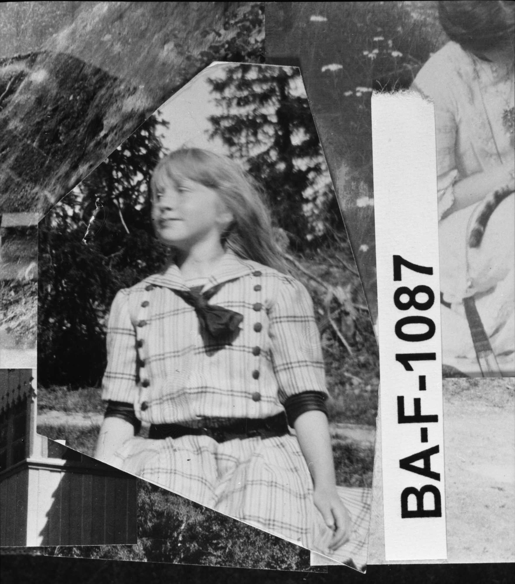 Diverse fotografi innrammet med eikeramme. Den er dekorert med metallriller.