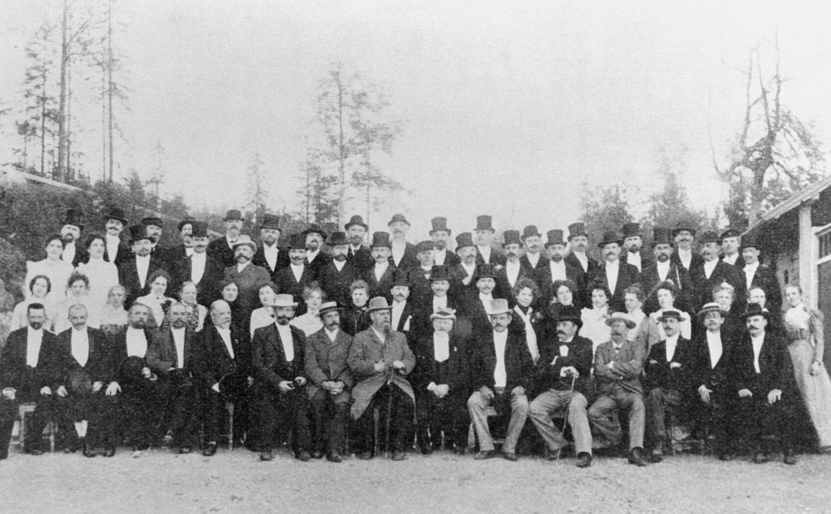 gruppebilde, landsmøtet, 1900, fest på Wilhelmsøi, eksteriør