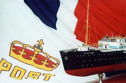 Postmuseet, gjenstander, postflagg, båtmodell, Nordstjernen.