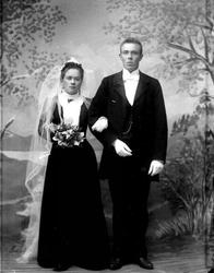 Pro: 31.10.1901. Petter Slaaen med kone. Gruppebilde, bryllu