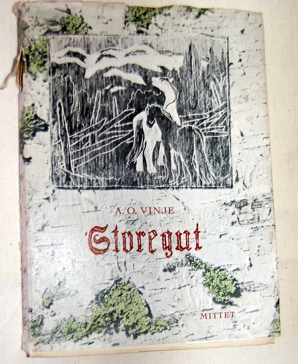 På forsiden av  boken et motiv i tresnitt med to hester.