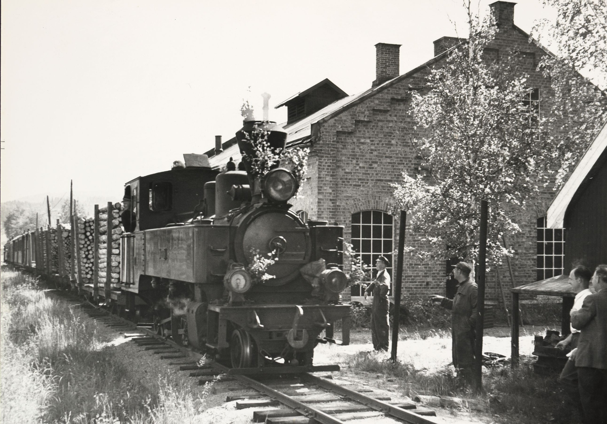 Tog til Skulerud passerer lokomotivstallen på Bjørkelangen.