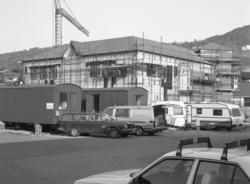 Nesset Sparebank under bygging i Eidsvåg.