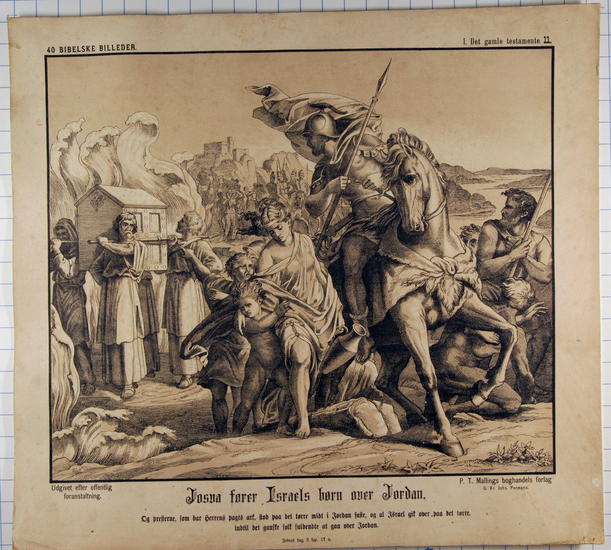 Josva fører Israels barn over Jordan.