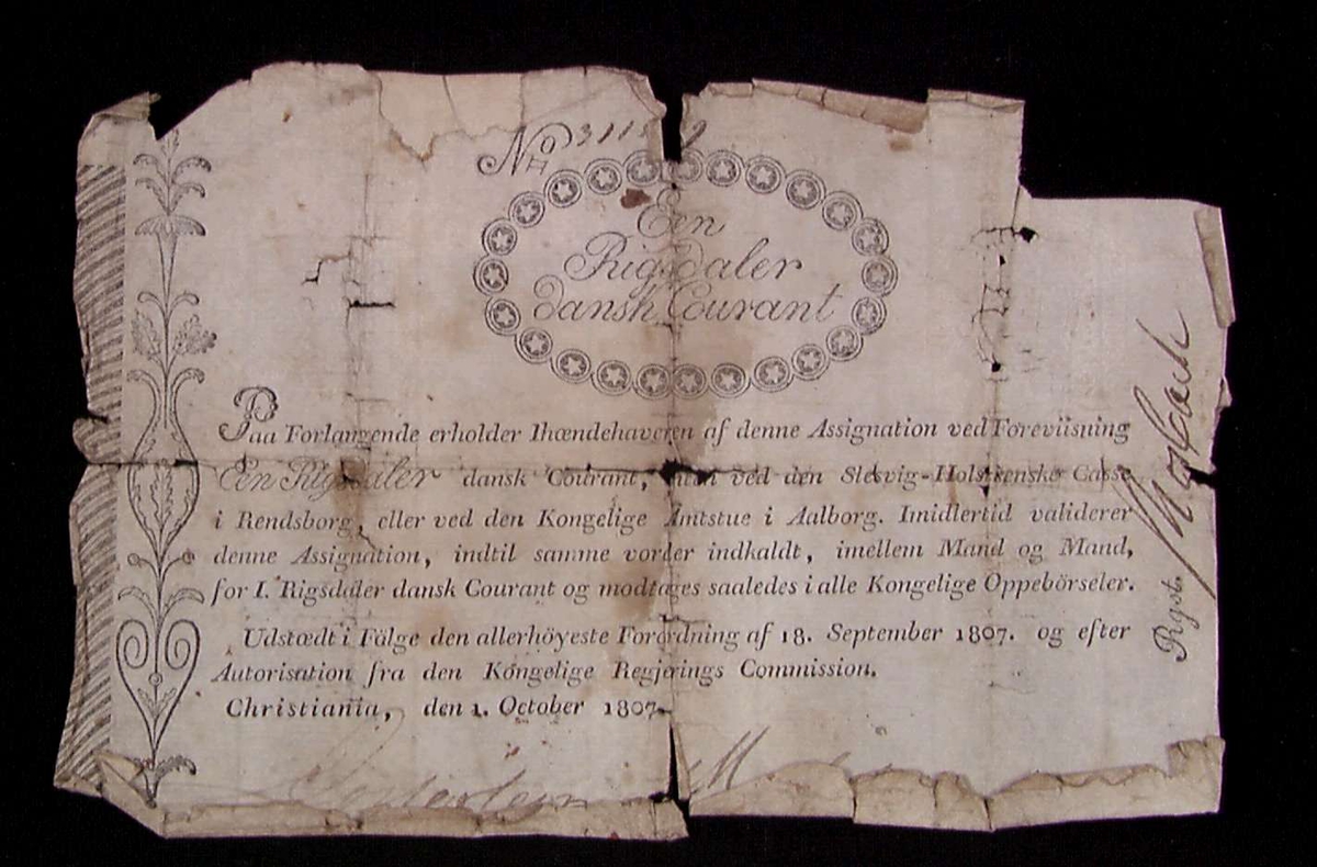 Pengeseddel - Norsk Folkemuseum / DigitaltMuseum