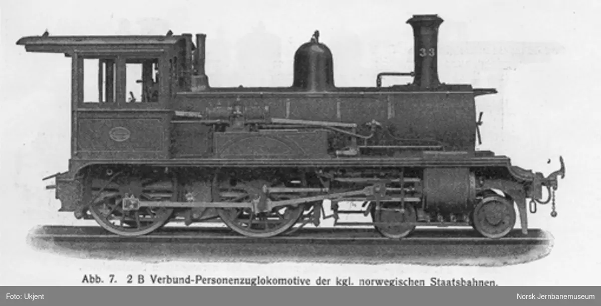 Leveransefoto av damplokomotiv type XIII nr. 33 fra Sächsische Maschinenfabrik; lokomotivet
