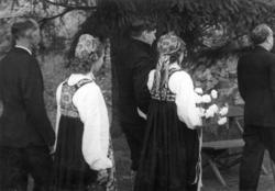Bryllup i Gol stavkirke på Norsk Folkemuseum i 1949.