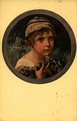 Postkort. Julehilsen. Barneportrett. Stemplet 26.12.1920.