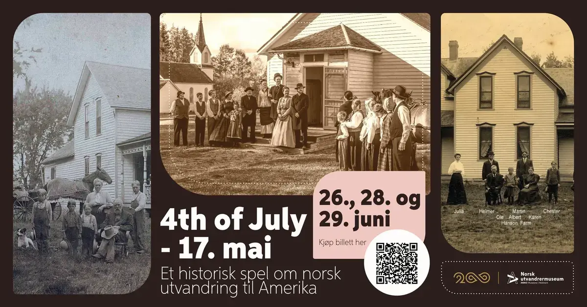 Forsidebilde med informasjon om spelet. Plakaten viser til tittel og datoer